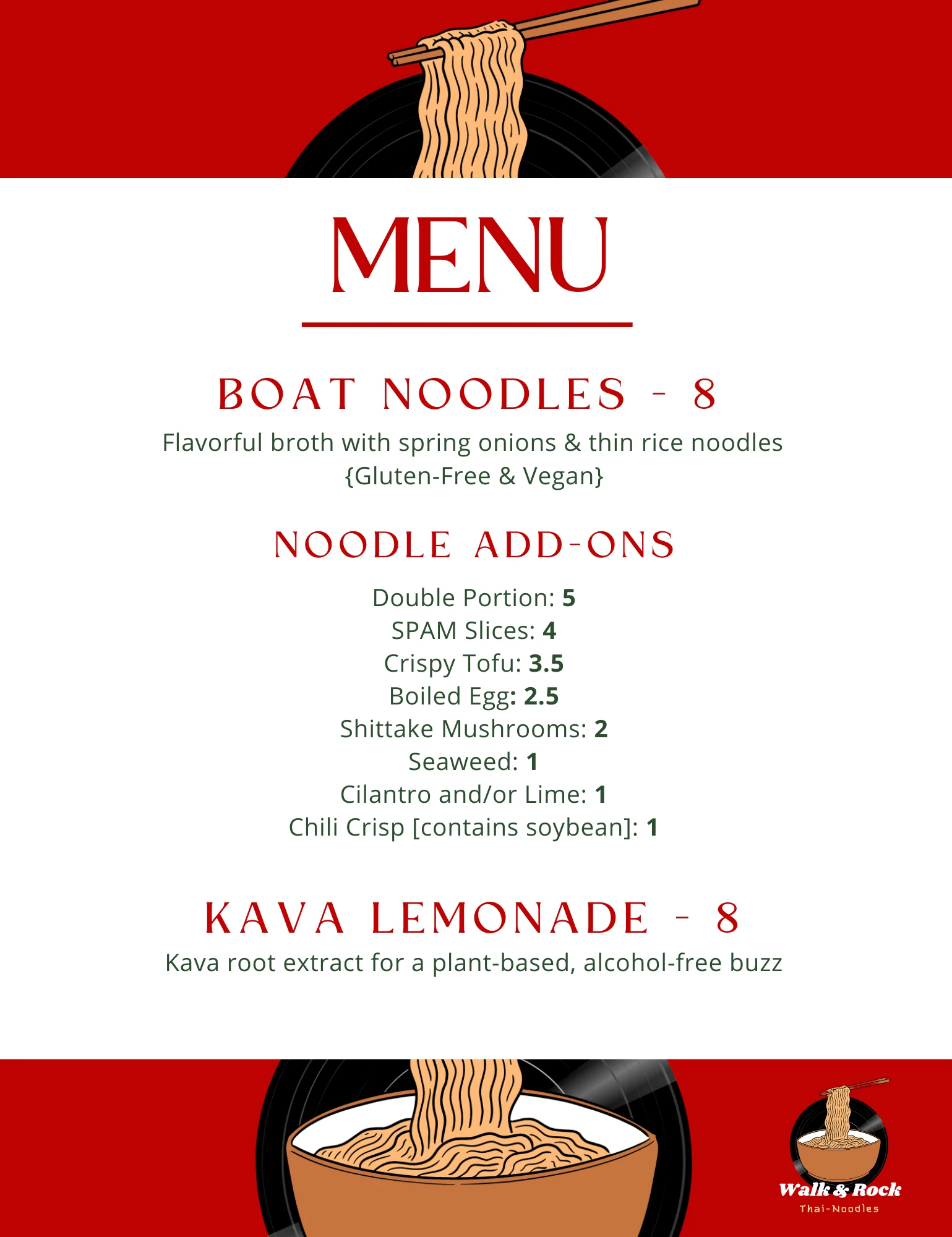 Picture of Example Food Menu with prices